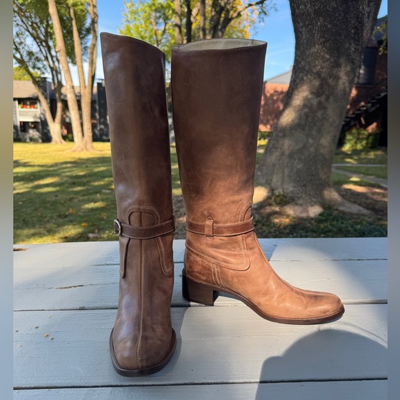 Charles David Tan Leather Knee-High Boots – Size 7 - Picture 11 of 13